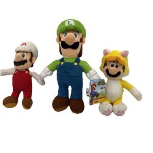 Super Mario Bros Mario and Luigi Stuffed Plush Doll Toy 9” 8”  Lot 3 New & Used